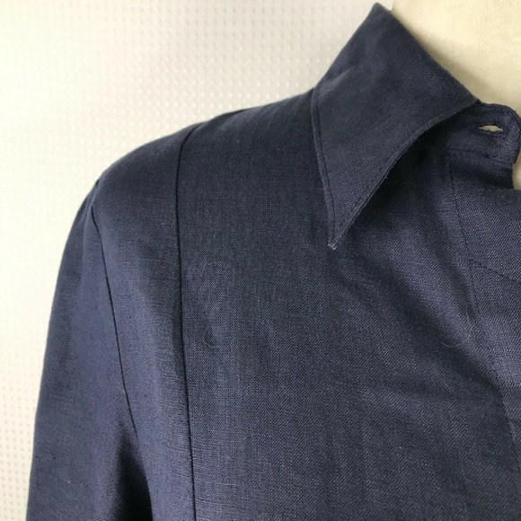 Comfy USA 100% Linen Dress Medium Shirtdress - Picture 5 of 8
